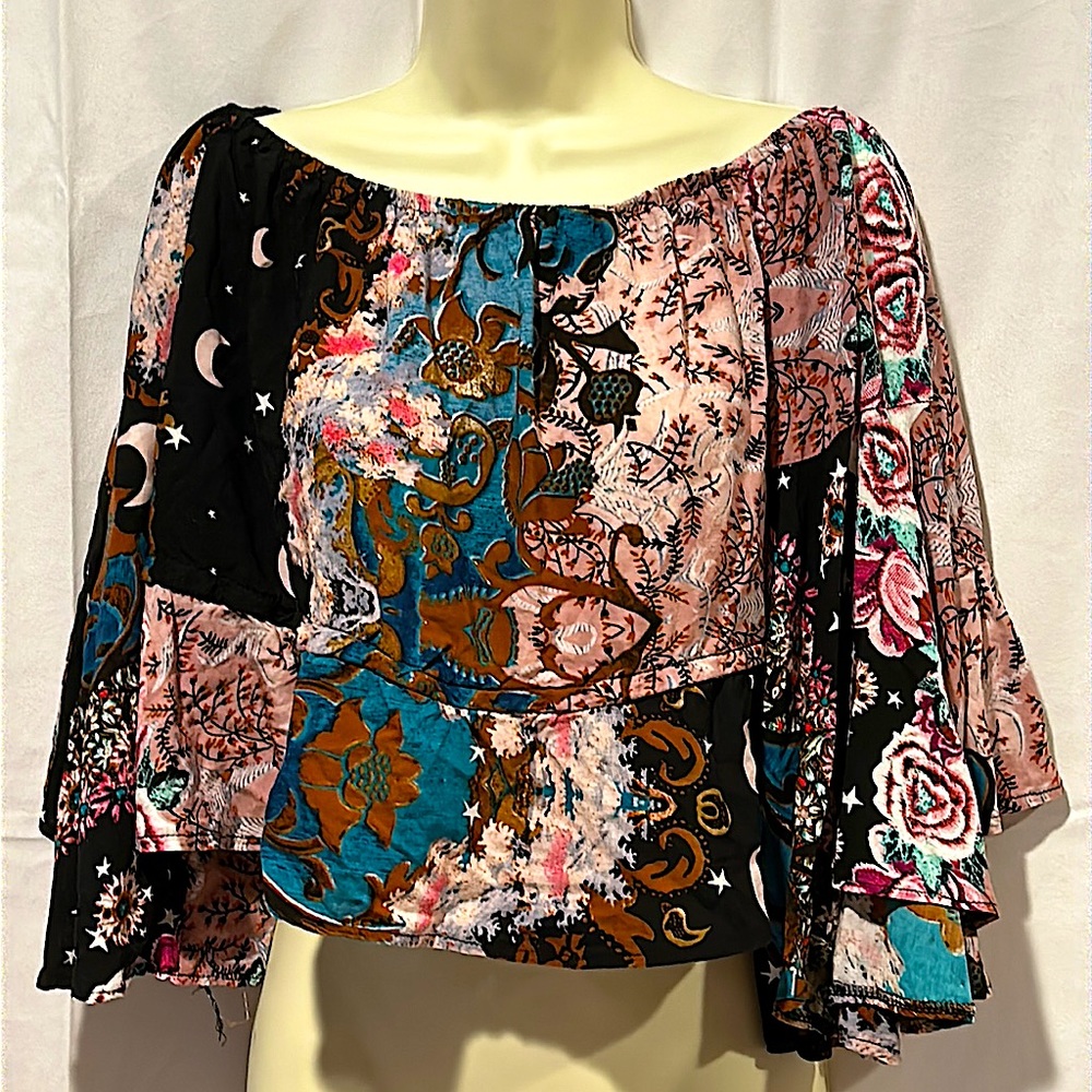 Jaase Boho Floral Multi-Color/Pattern Flutter Sle… - image 1